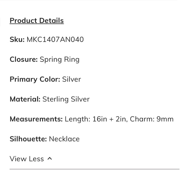 Michael Kors Sterling Silver Necklace with Charm and MK detail. New with Tag. - Picture 3 of 10